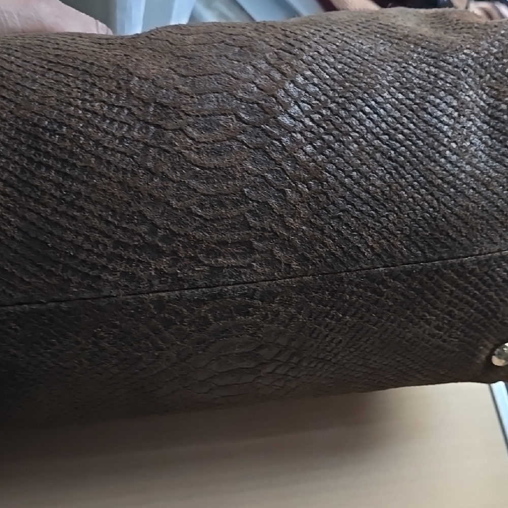 Michael Kors Brown Suede Leather Python Embrossed… - image 7